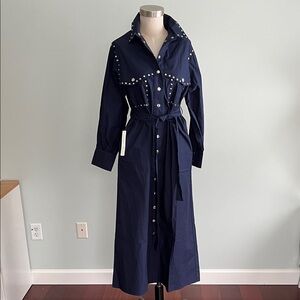 Kinney The Label Ashley Studded
Denim Maxi Shirt Dress